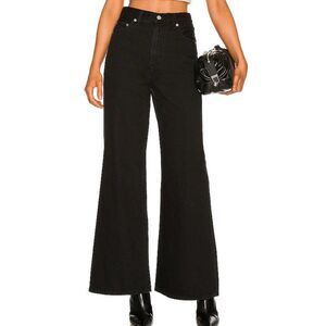 Levi's Premium High Loose Flare Jeans Black Revolve Size 26 x 32 Trainwreck